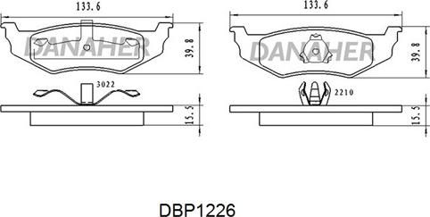 Danaher DBP1226 - Brake Pad Set, disc brake autospares.lv