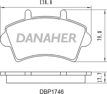 Danaher DBP1746 - Brake Pad Set, disc brake autospares.lv