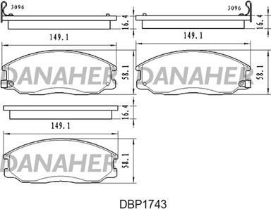 Danaher DBP1743 - Brake Pad Set, disc brake autospares.lv