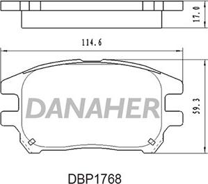 Danaher DBP1768 - Brake Pad Set, disc brake autospares.lv