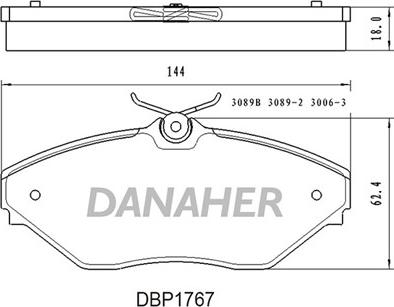 Danaher DBP1767 - Brake Pad Set, disc brake autospares.lv