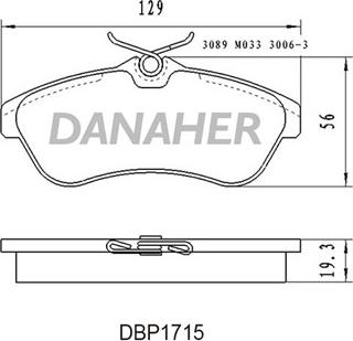 Danaher DBP1715 - Brake Pad Set, disc brake autospares.lv