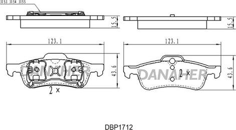 Danaher DBP1712 - Brake Pad Set, disc brake autospares.lv