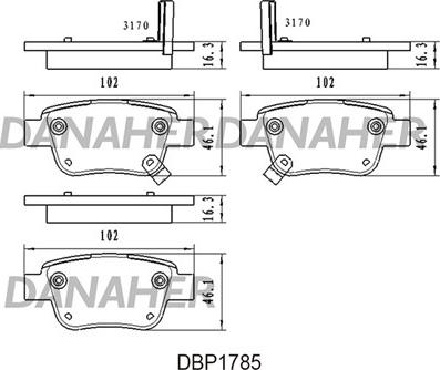 Danaher DBP1785 - Brake Pad Set, disc brake autospares.lv