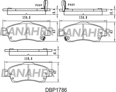 Danaher DBP1786 - Brake Pad Set, disc brake autospares.lv