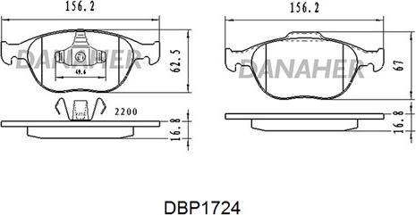 Danaher DBP1724 - Brake Pad Set, disc brake autospares.lv