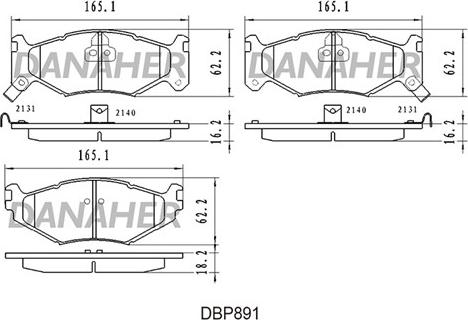 Danaher DBP891 - Brake Pad Set, disc brake autospares.lv