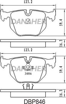 Danaher DBP846 - Brake Pad Set, disc brake autospares.lv