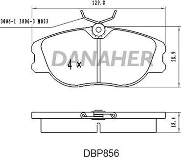 Danaher DBP856 - Brake Pad Set, disc brake autospares.lv