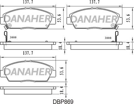 Danaher DBP869 - Brake Pad Set, disc brake autospares.lv