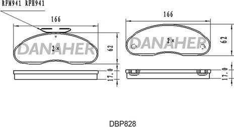 Danaher DBP828 - Brake Pad Set, disc brake autospares.lv