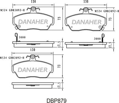 Danaher DBP879 - Brake Pad Set, disc brake autospares.lv