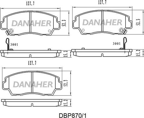 Danaher DBP870/1 - Brake Pad Set, disc brake autospares.lv