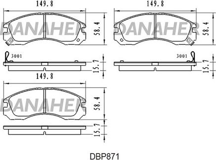 Danaher DBP871 - Brake Pad Set, disc brake autospares.lv