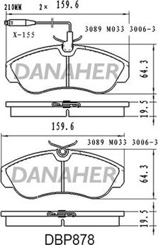 Danaher DBP878 - Brake Pad Set, disc brake autospares.lv