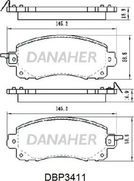 Danaher DBP3411 - Brake Pad Set, disc brake autospares.lv