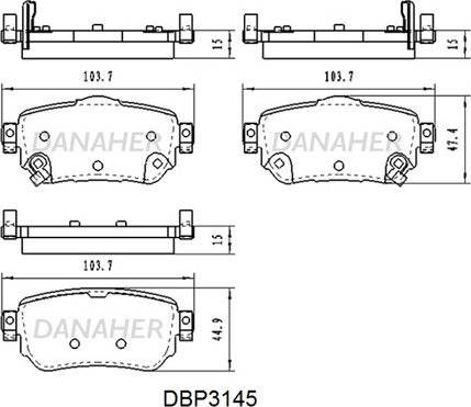 Danaher DBP3145 - Brake Pad Set, disc brake autospares.lv