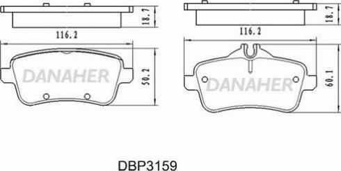 Danaher DBP3159 - Brake Pad Set, disc brake autospares.lv
