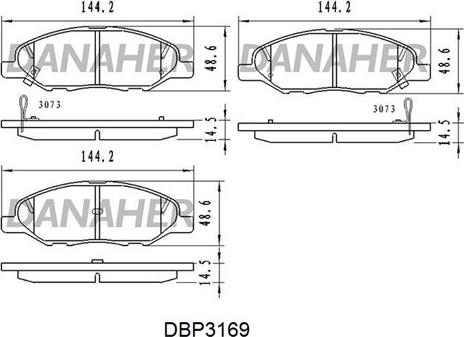 Danaher DBP3169 - Brake Pad Set, disc brake autospares.lv