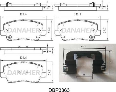 Danaher DBP3363 - Brake Pad Set, disc brake autospares.lv