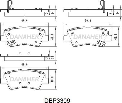 Danaher DBP3309 - Brake Pad Set, disc brake autospares.lv