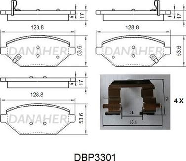 Danaher DBP3301 - Brake Pad Set, disc brake autospares.lv