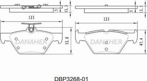 Danaher DBP3268-01 - Brake Pad Set, disc brake autospares.lv