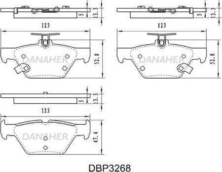 Danaher DBP3268 - Brake Pad Set, disc brake autospares.lv