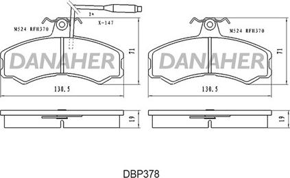 Danaher DBP378 - Brake Pad Set, disc brake autospares.lv