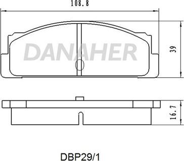 Danaher DBP29/1 - Brake Pad Set, disc brake autospares.lv