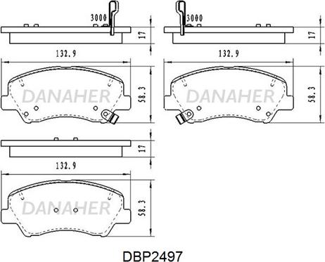 Danaher DBP2497 - Brake Pad Set, disc brake autospares.lv