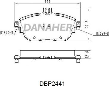 Danaher DBP2441 - Brake Pad Set, disc brake autospares.lv