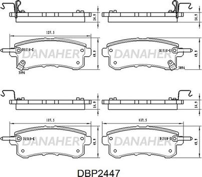 Danaher DBP2447 - Brake Pad Set, disc brake autospares.lv