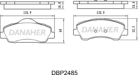 Danaher DBP2485 - Brake Pad Set, disc brake autospares.lv