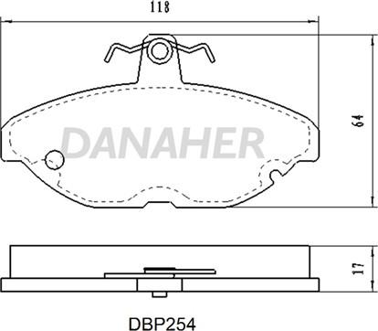 Danaher DBP254 - Brake Pad Set, disc brake autospares.lv