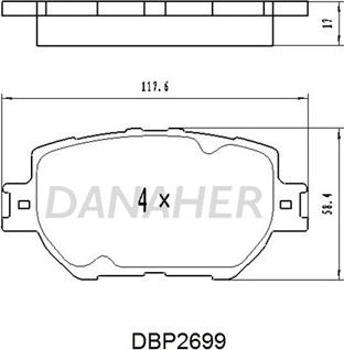 Danaher DBP2699 - Brake Pad Set, disc brake autospares.lv