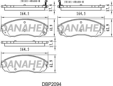 Danaher DBP2094 - Brake Pad Set, disc brake autospares.lv