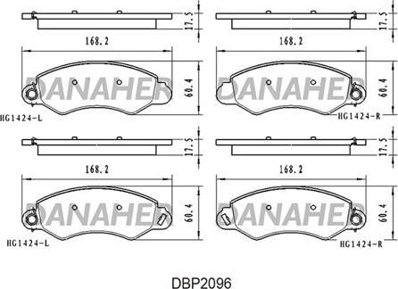 Danaher DBP2096 - Brake Pad Set, disc brake autospares.lv