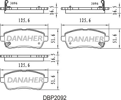 Danaher DBP2092 - Brake Pad Set, disc brake autospares.lv