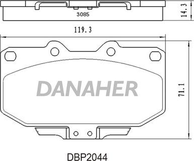 Danaher DBP2044 - Brake Pad Set, disc brake autospares.lv