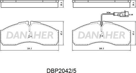 Danaher DBP2042/5 - Brake Pad Set, disc brake autospares.lv