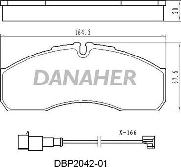 Danaher DBP2042-01 - Brake Pad Set, disc brake autospares.lv