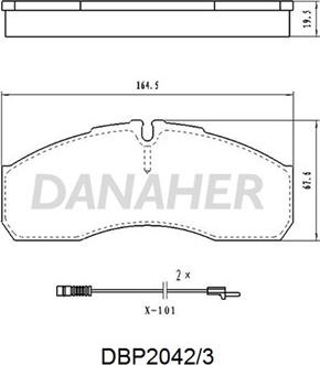 Danaher DBP2042/3 - Brake Pad Set, disc brake autospares.lv