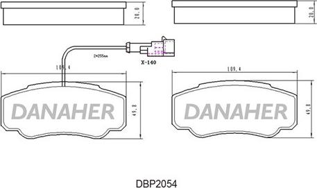 Danaher DBP2054 - Brake Pad Set, disc brake autospares.lv