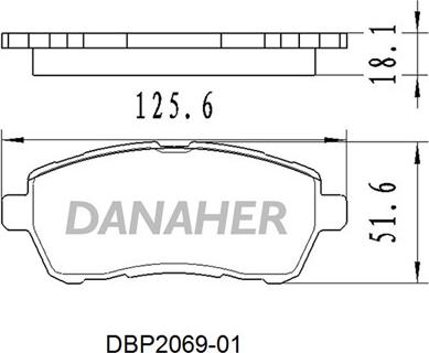 Danaher DBP2069-01 - Brake Pad Set, disc brake autospares.lv