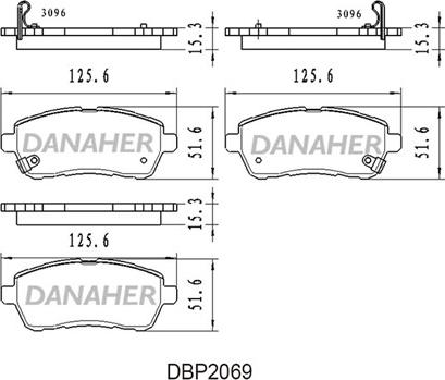 Danaher DBP2069 - Brake Pad Set, disc brake autospares.lv