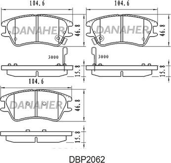 Danaher DBP2062 - Brake Pad Set, disc brake autospares.lv