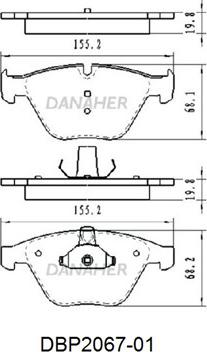 Danaher DBP2067-01 - Brake Pad Set, disc brake autospares.lv