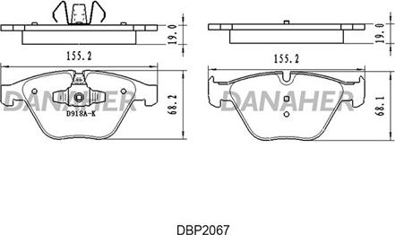 Danaher DBP2067 - Brake Pad Set, disc brake autospares.lv