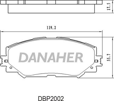 Danaher DBP2002 - Brake Pad Set, disc brake autospares.lv